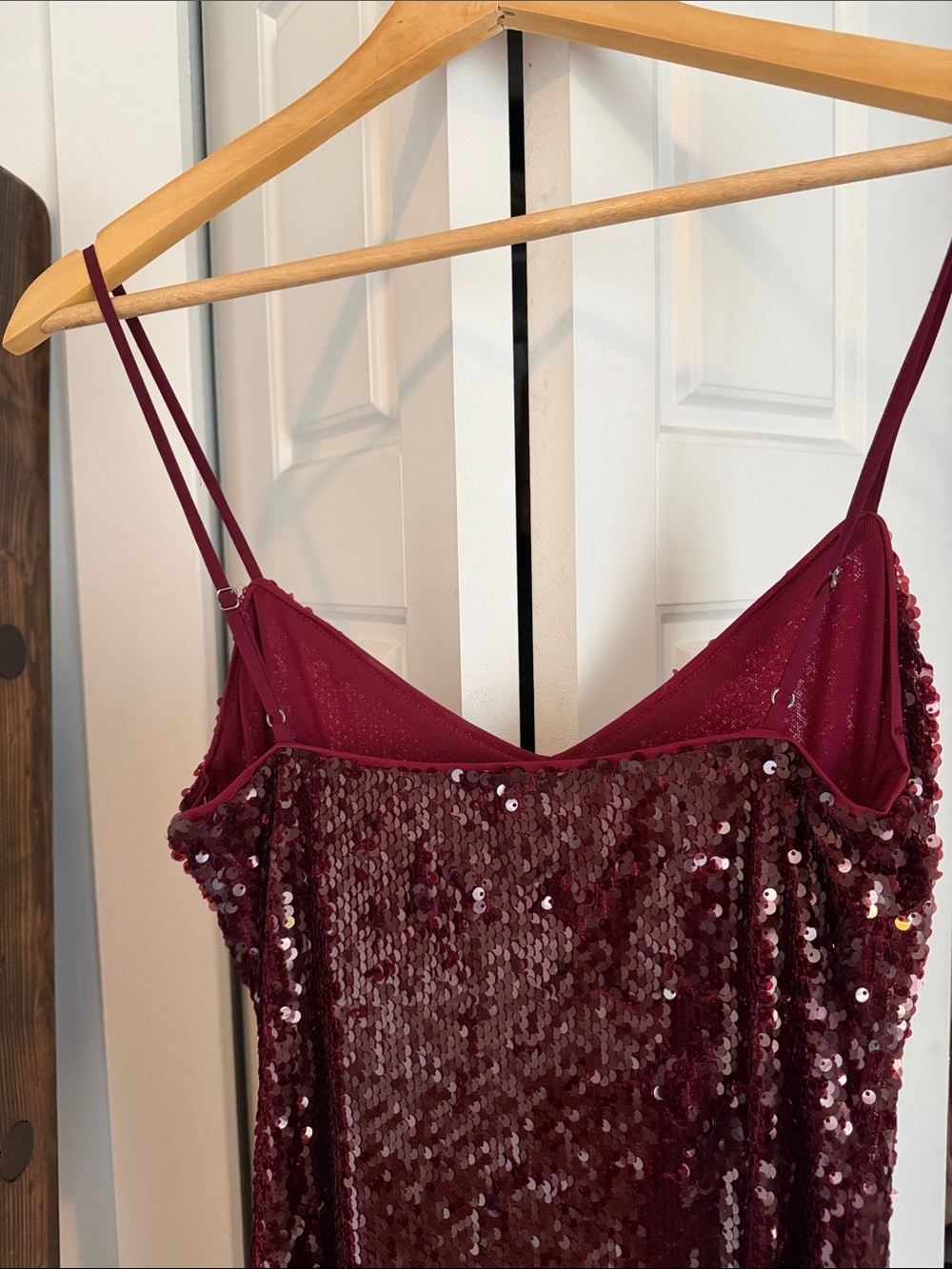 Nara Smith Reformation Burgundy Sequin Gown - Picture 4 of 4